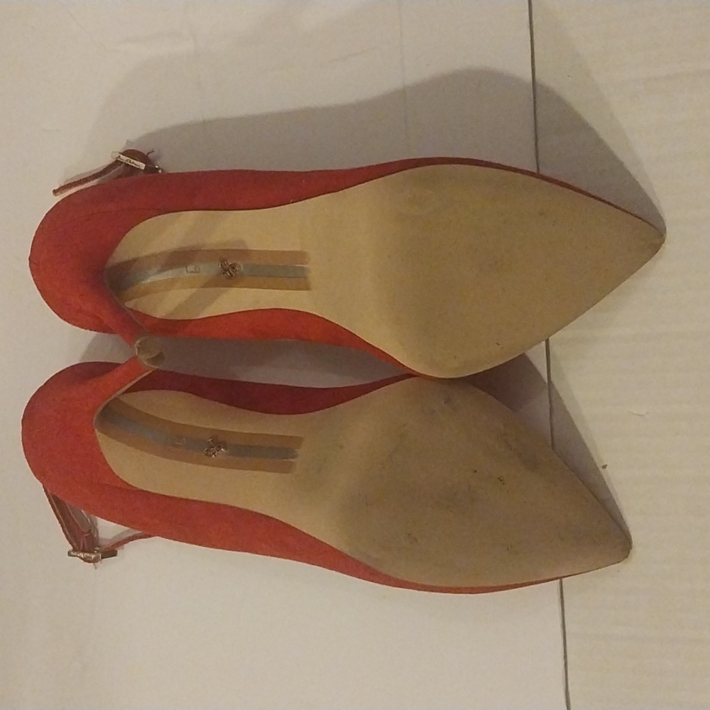 Sam Edelman ankle strap t-strap pointed toe stilettosuede leather women shoes 9M - Picture 7 of 9